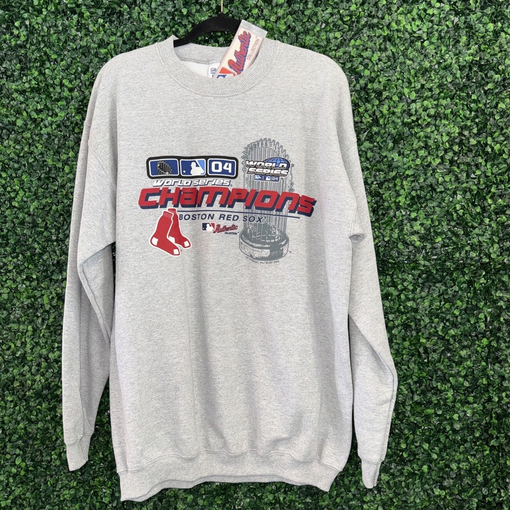 Vintage Boston Red Sox 2004 World Series Champions Crewneck Sweatshirt L Gildan